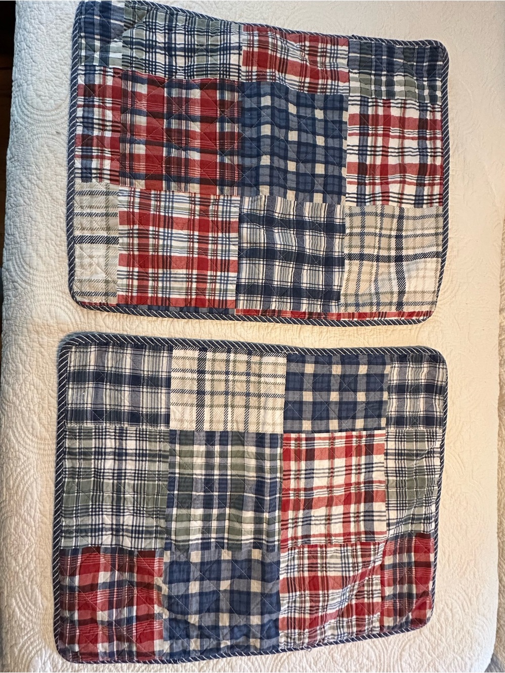 Set of two Nautica pillow shams. (21” by 27”) New condition, never used.